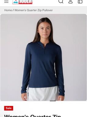 NWT Joola Women's Navy Quarter-Zip Performance Pullover Sz XXL